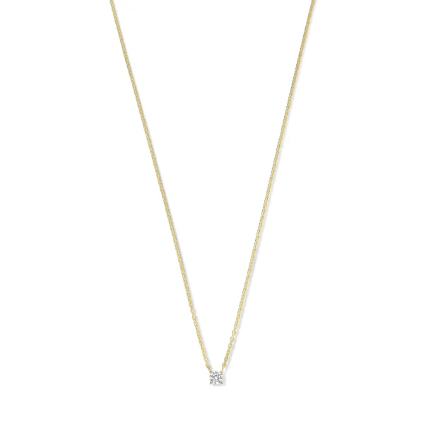 Ponte Vecchio Sofia 925 sterling zilver gold plated Ketting met zirkonia steen