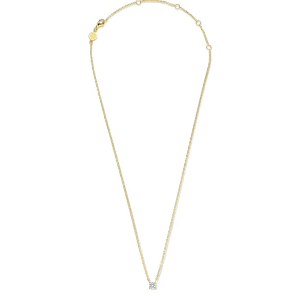 Ponte Vecchio Sofia 925 sterling zilver gold plated Ketting met zirkonia steen