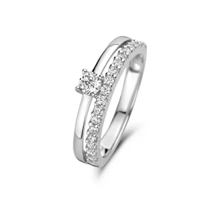 Ponte Vecchio Uffizi 925 sterling zilveren ring met zirkonia stenen