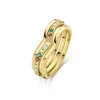 Santa Maria del Fiore 925 sterling zilver gold plated ringen met gekleurde zirkonia stenen