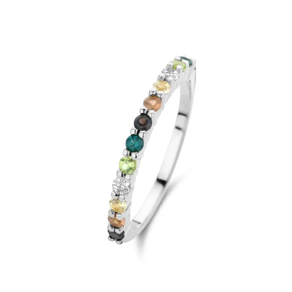 Santa Maria del Fiore 925 sterling zilveren ring met gekleurde zirkonia stenen