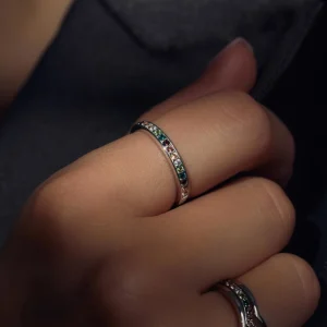 Santa Maria del Fiore 925 sterling zilveren ring met gekleurde zirkonia stenen
