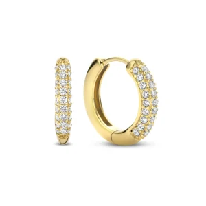Santa Maria della Base 925 sterling zilver gold plated Creolen met zirkonia stenen