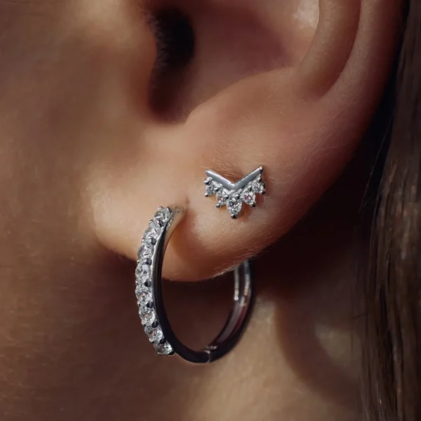 Santa Maria della Base 925 sterling zilveren oorringen met zirkonia stenen