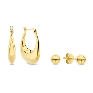 Sorprendimi 925 sterling zilver gold plated oorbellen set