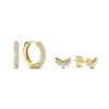 Sorprendimi 925 sterling zilver gold plated oorbellen bezet met zirkonia steentjes