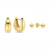 Sorprendimi 925 sterling zilver gold plated oorbellen set