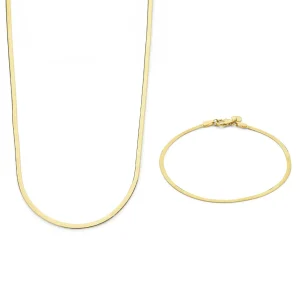 Sorprendimi 925 sterling zilver gold plated Ketting en armband giftset