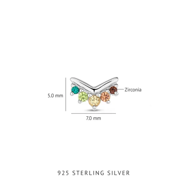 Sorprendimi 925 sterling zilveren oorbellen bezet met gekleurde zirkonia stenen