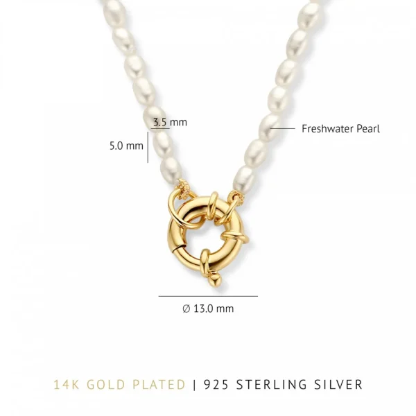 Sorprendimi 925 sterling zilver gold plated Ketting en armband Giftset met zoetwaterparels