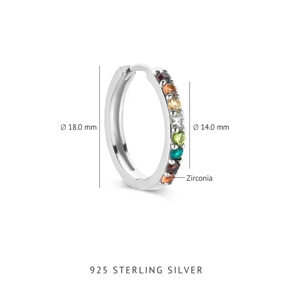 Sorprendimi 925 sterling zilveren oorbellen bezet met gekleurde zirkonia stenen