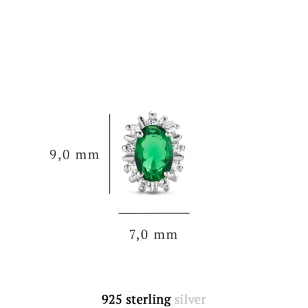 Sorprendimi 925 sterling zilver Ketting en Oorknoppen Giftset met groene zirkonia stenen